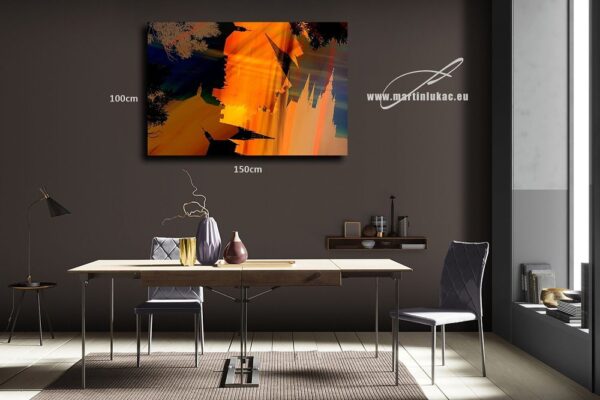 Abstrakce, umělecký obraz s živými barvami, autor Martin Lukač, vizuál na zeď, k prodeji v našem eshopu