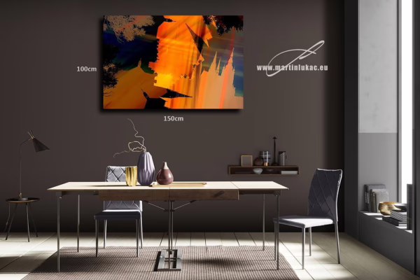 Umělecký výjev městské krajiny v abstraktním pojetí, k prodeji v našem eshopu