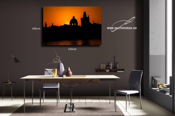 Vizualizace obrazu se siluetou staré Prahy při západu slunce, autor Martin Lukač, pražský fotograf, www.martinlukac.eu