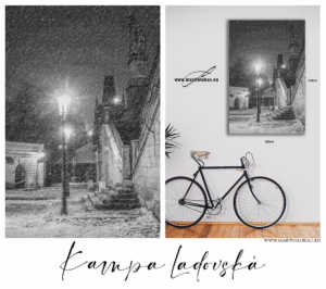 Kampa v zimním podvečeru připomínající ladovskou pohádku, autor Martin Lukač, pražský fotograf, www.martinlukac.eu