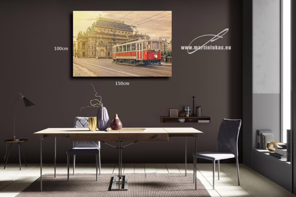 Vizualizace obrazu s motivem tramvaje 2172 u Národního divadla, autor Martin Lukač, pražský fotograf, www.martinlukac.eu