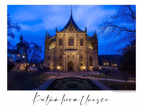 Kutná hora Unesco – večerní pohled na chrám svaté Barbory, autor Martin Lukač, www.martinlukac.eu