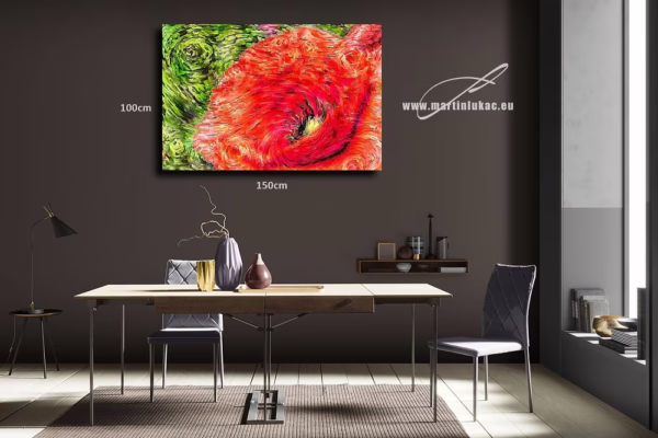 Vizualizace obrazu s květem máku – k prodeji v našem eshopu, autor Martin Lukač, pražský fotograf, www.martinlukac.eu