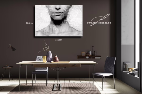 Vizualizace umělecké fotografie s ženským portrétem a květy – k prodeji v našem eshopu, autor Martin Lukač, pražský fotograf, www.martinlukac.eu
