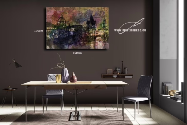Vizualizace obrazu s pražským Starým Městem, k prodeji v našem eshopu, autor Martin Lukač, pražský fotograf, www.martinlukac.eu