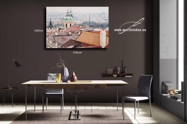 Vizualizace obrazu „Pocukrováno“ s pražskou zimní atmosférou, k prodeji v našem eshopu, autor Martin Lukač