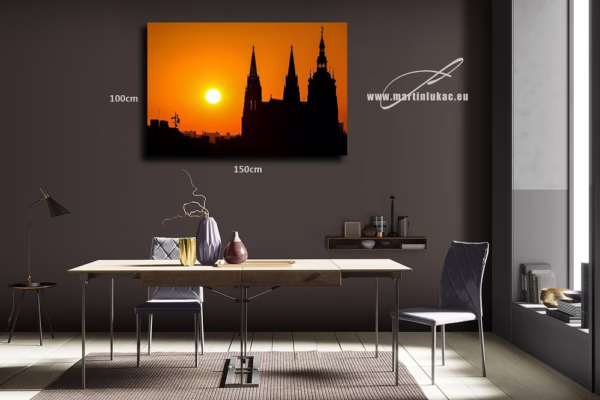 Vizualizace obrazu Stmívání v interiéru – západ slunce nad Pražským hradem, autor Martin Lukač, pražský fotograf, www.martinlukac.eu