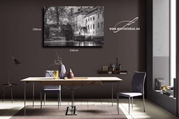 Vizualizace obrazu „Mlýn na Kampě“ jako umělecký tisk, k prodeji v našem eshopu, autor Martin Lukač, pražský fotograf, www.martinlukac.eu