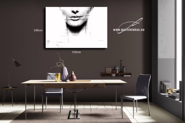 Vizualizace obrazu Šachová dáma – minimalistický černobílý portrét s hlubokým podtextem, k prodeji v našem eshopu, autor Martin Lukač, pražský fotograf, www.martinlukac.eu