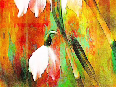 Jarní světlo, které se sklání tiše k zemi... Barevná abstrakce s květinovým motivem a malířským rukopisem, autor Martin Lukač, pražský fotograf, www.martinlukac.eu