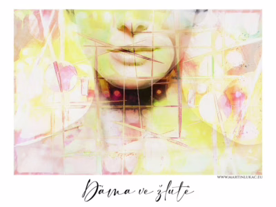 Jemnost světla v barvě ženské přítomnosti... Abstraktní portrét ženy s jemnými geometrickými liniemi v pastelových tónech, autor Martin Lukač, autor Martin Lukač, pražský fotograf, www.martinlukac.eu