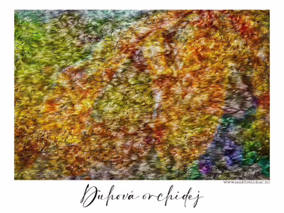 Tichá květina utkaná z barevného šepotu... Abstraktní obraz v duhových odstínech připomínající strukturu květiny, autor Martin Lukač, pražský fotograf, www.martinlukac.eu