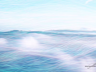 Zasněžené hřebeny jako pohybující se voda snu... Zimní krajina s jemnými tóny modré a bílé, připomínající vlny na moři, autor Martin Lukač, pražský fotograf, www.martinlukac.eu