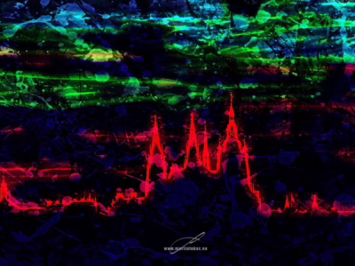 Když město pulsuje světlem, jako by dýchalo vlastním rytmem... Působivá vizuální fúze nočního města a neonového pulsu, autor Martin Lukač, pražský fotograf, www.martinlukac.eu