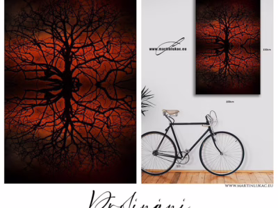 Strom jako brána mezi světy... Temné větve stromu se protínají jako symbol propojení světů, autor Martin Lukač, pražský fotograf, www.martinlukac.eu