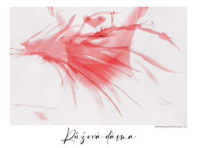 Ticho a něha ve vnitřním světě... Jemná růžová akvarelová kompozice ženské tváře s abstraktní energií, autor Martin Lukač, pražský fotograf, www.martinlukac.eu